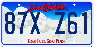 SD license plate 87XZ61