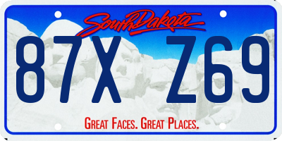 SD license plate 87XZ69