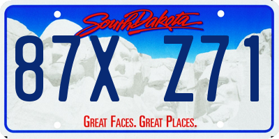 SD license plate 87XZ71