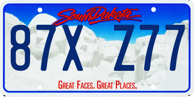 SD license plate 87XZ77