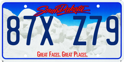 SD license plate 87XZ79