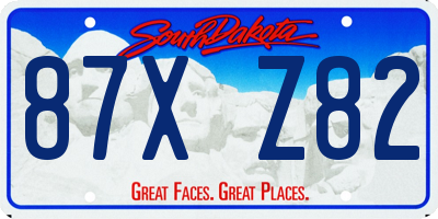 SD license plate 87XZ82