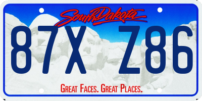SD license plate 87XZ86