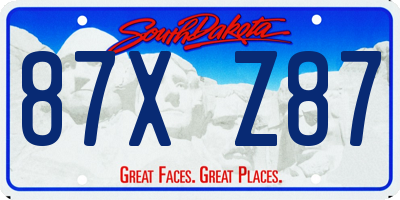 SD license plate 87XZ87