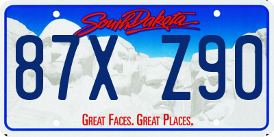 SD license plate 87XZ90