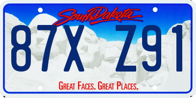 SD license plate 87XZ91
