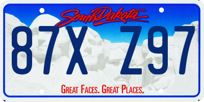 SD license plate 87XZ97