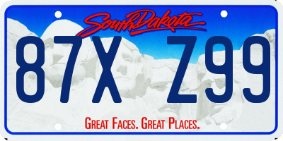 SD license plate 87XZ99
