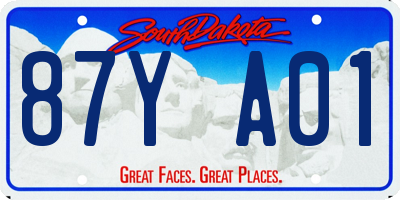 SD license plate 87YA01