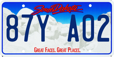 SD license plate 87YA02
