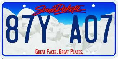 SD license plate 87YA07