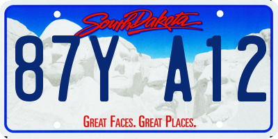 SD license plate 87YA12