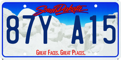 SD license plate 87YA15