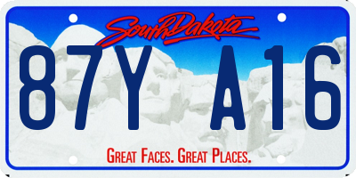 SD license plate 87YA16