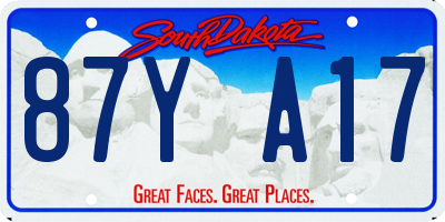 SD license plate 87YA17