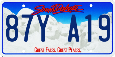 SD license plate 87YA19