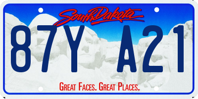 SD license plate 87YA21