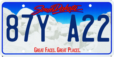 SD license plate 87YA22