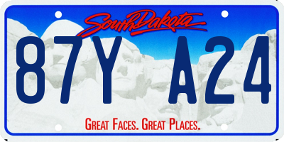 SD license plate 87YA24