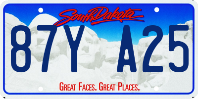 SD license plate 87YA25