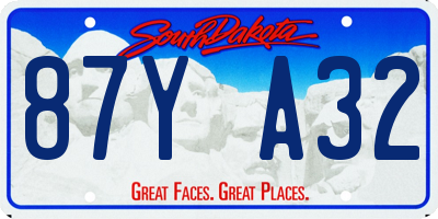 SD license plate 87YA32