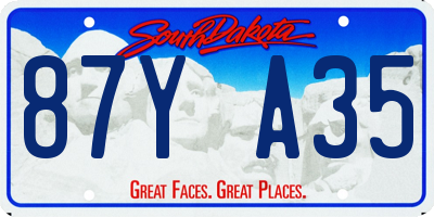SD license plate 87YA35