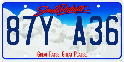 SD license plate 87YA36
