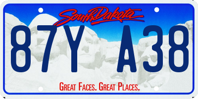 SD license plate 87YA38