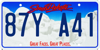 SD license plate 87YA41