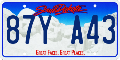 SD license plate 87YA43