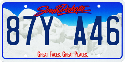SD license plate 87YA46