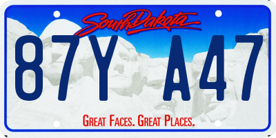 SD license plate 87YA47