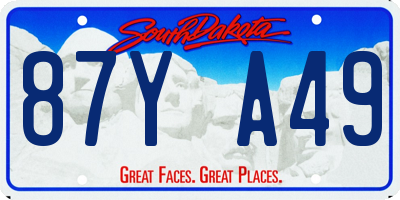 SD license plate 87YA49