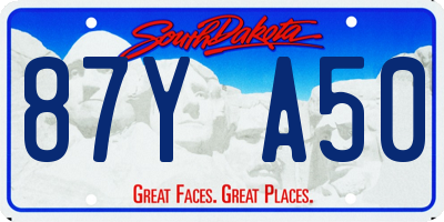 SD license plate 87YA50