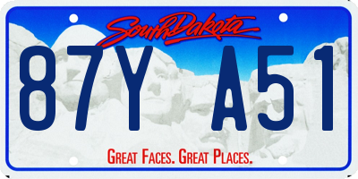 SD license plate 87YA51