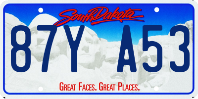 SD license plate 87YA53