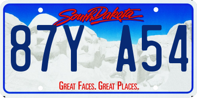 SD license plate 87YA54