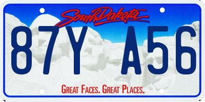 SD license plate 87YA56