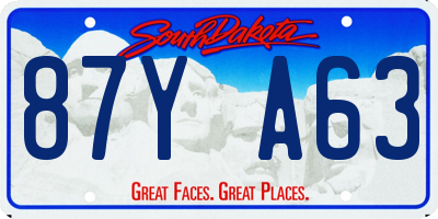 SD license plate 87YA63