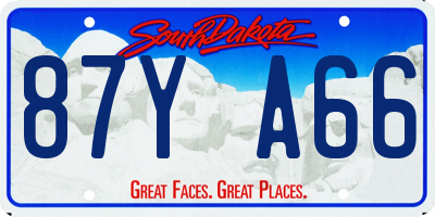SD license plate 87YA66