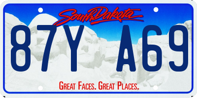 SD license plate 87YA69