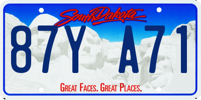 SD license plate 87YA71