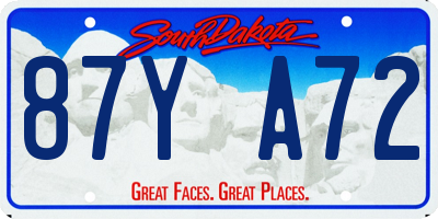 SD license plate 87YA72