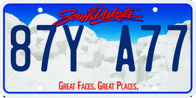 SD license plate 87YA77