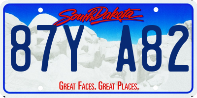 SD license plate 87YA82