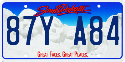 SD license plate 87YA84