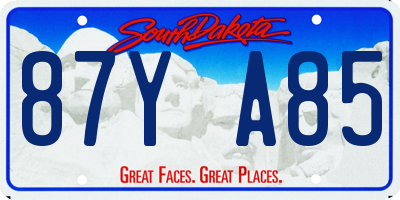 SD license plate 87YA85