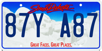 SD license plate 87YA87