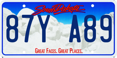SD license plate 87YA89