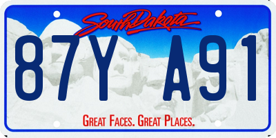 SD license plate 87YA91